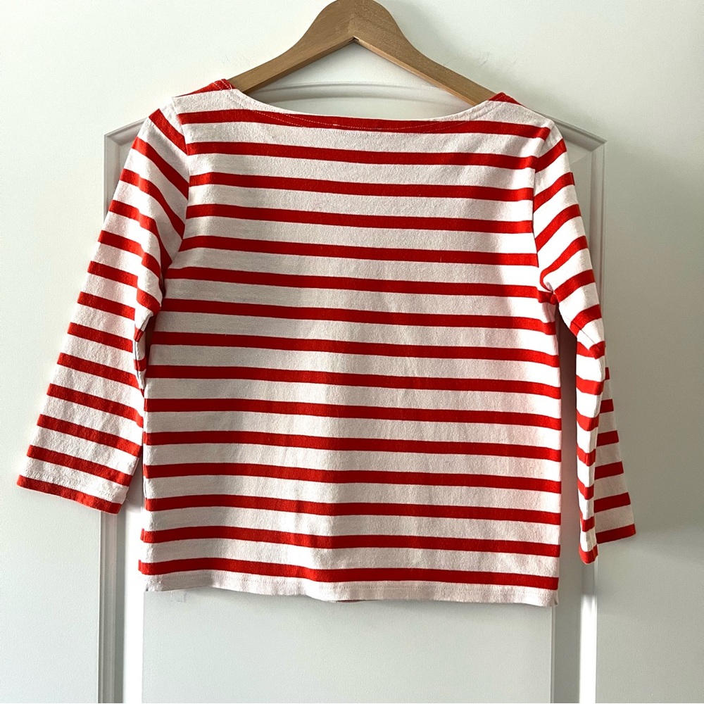 J. Crew Structured Stripe Tee In Subtle Pink And … - image 3
